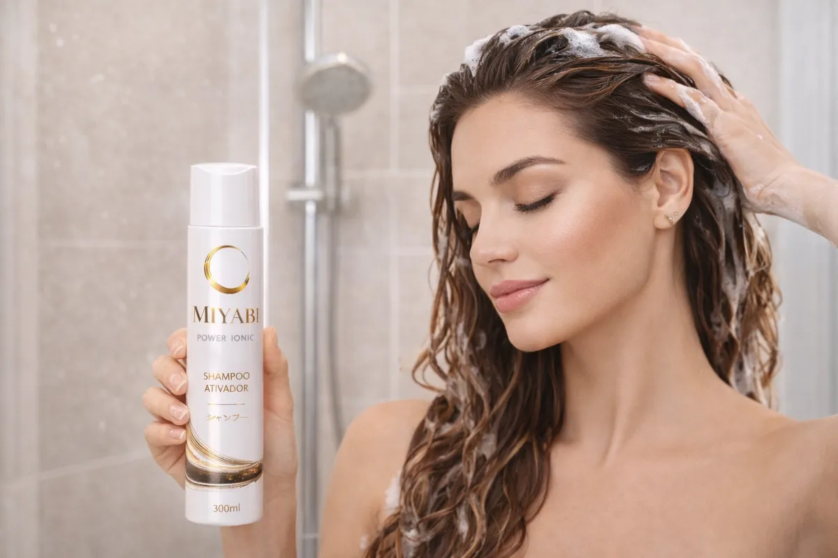 Cabelo saudável durante rotina de cuidado capilar